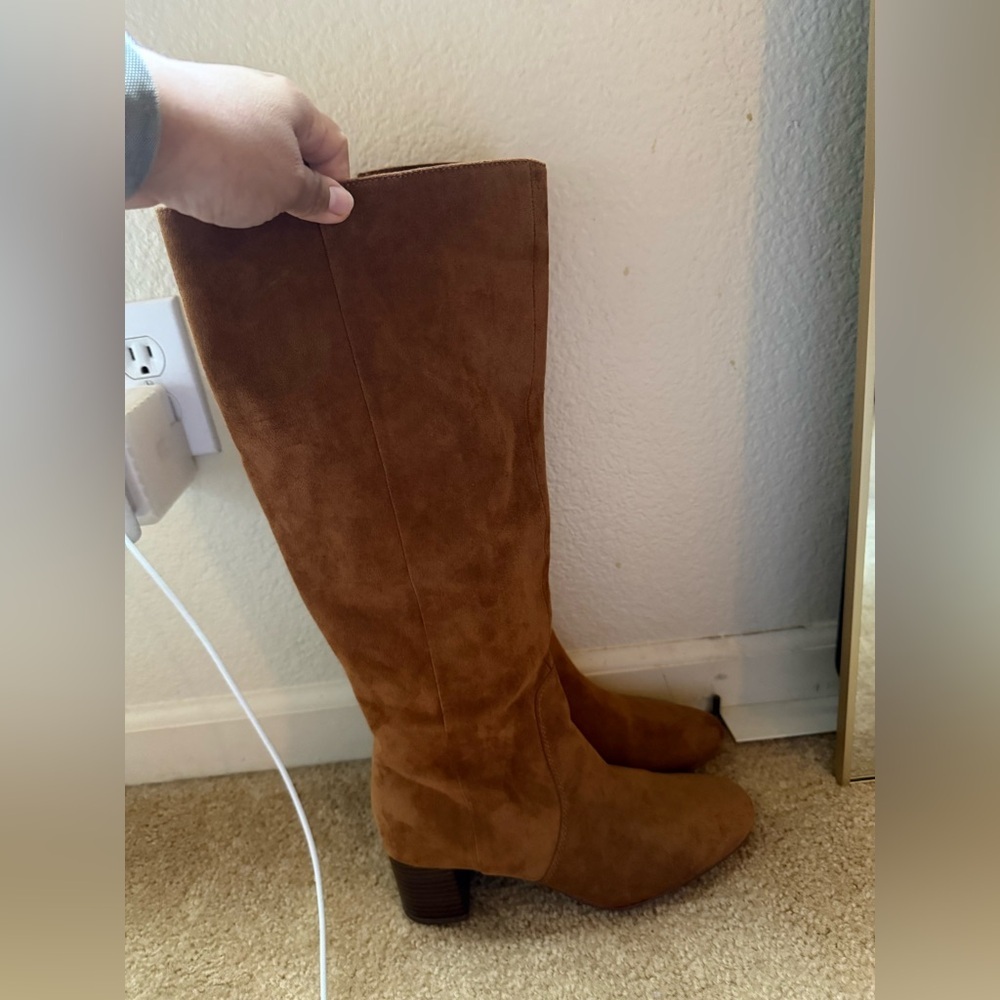 J. Crew Tan Suede Over the Knee Boots